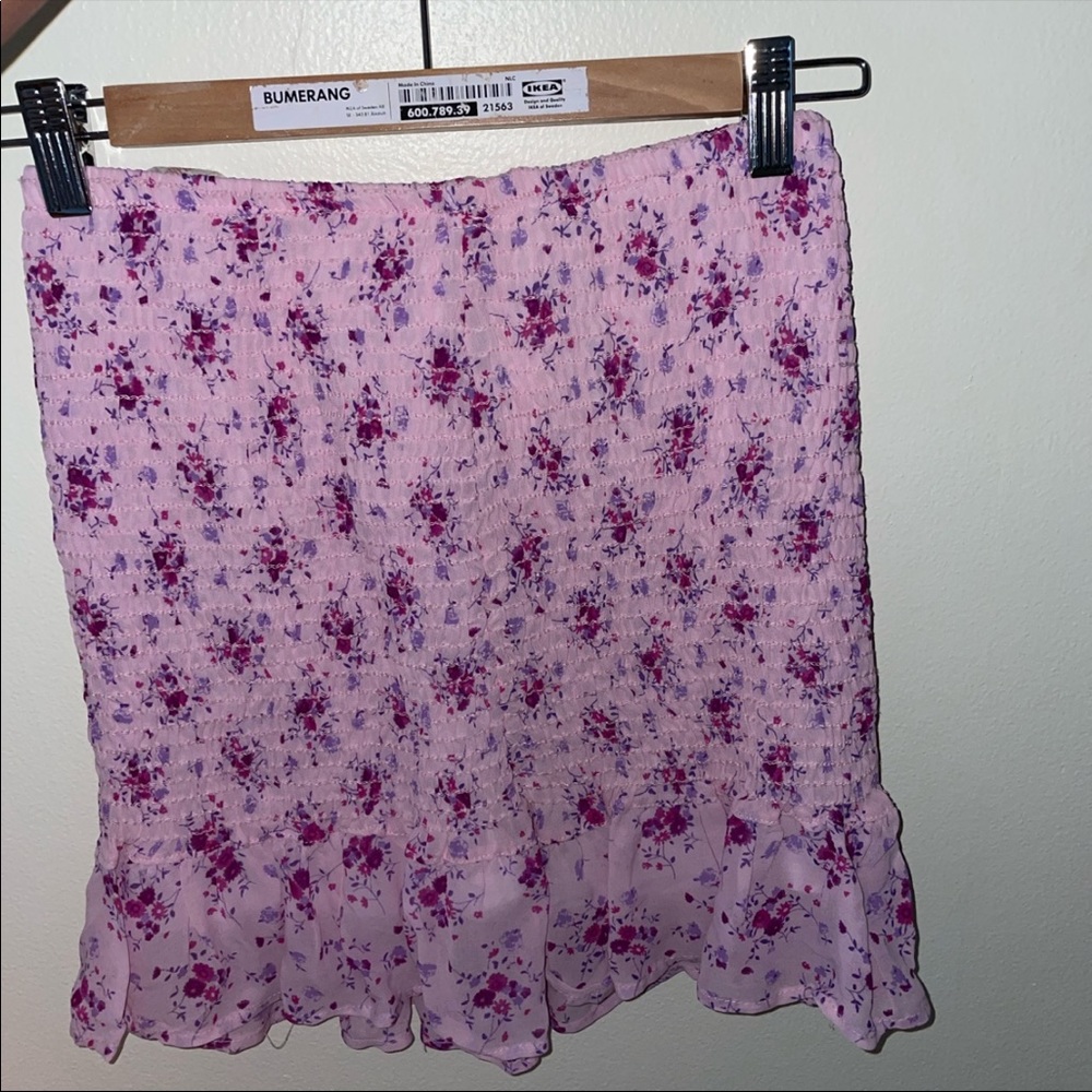 Pink, tight, elastic, mini skirt, Pacsun sustainable collection